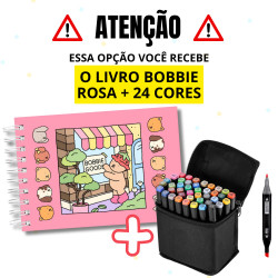 Kit Criativo – 24 Canetinhas + Livro de Colorir