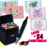 Kit Criativo – 24 Canetinhas + Livro de Colorir